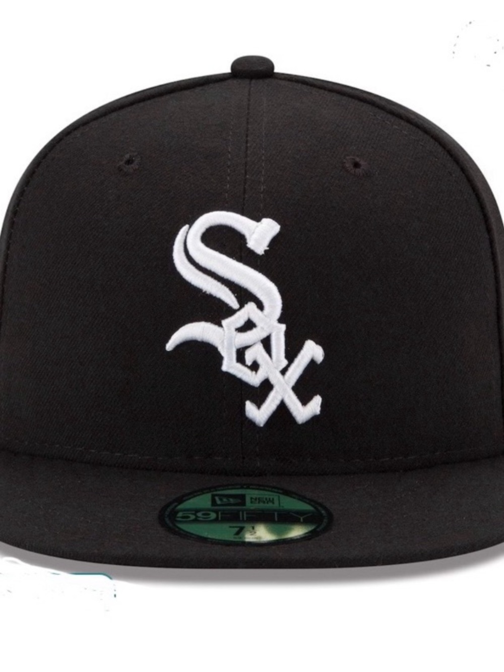 MLB Baseball cap Black Chicago White Sox fitted flat bill brim fan gear 6 7/8
